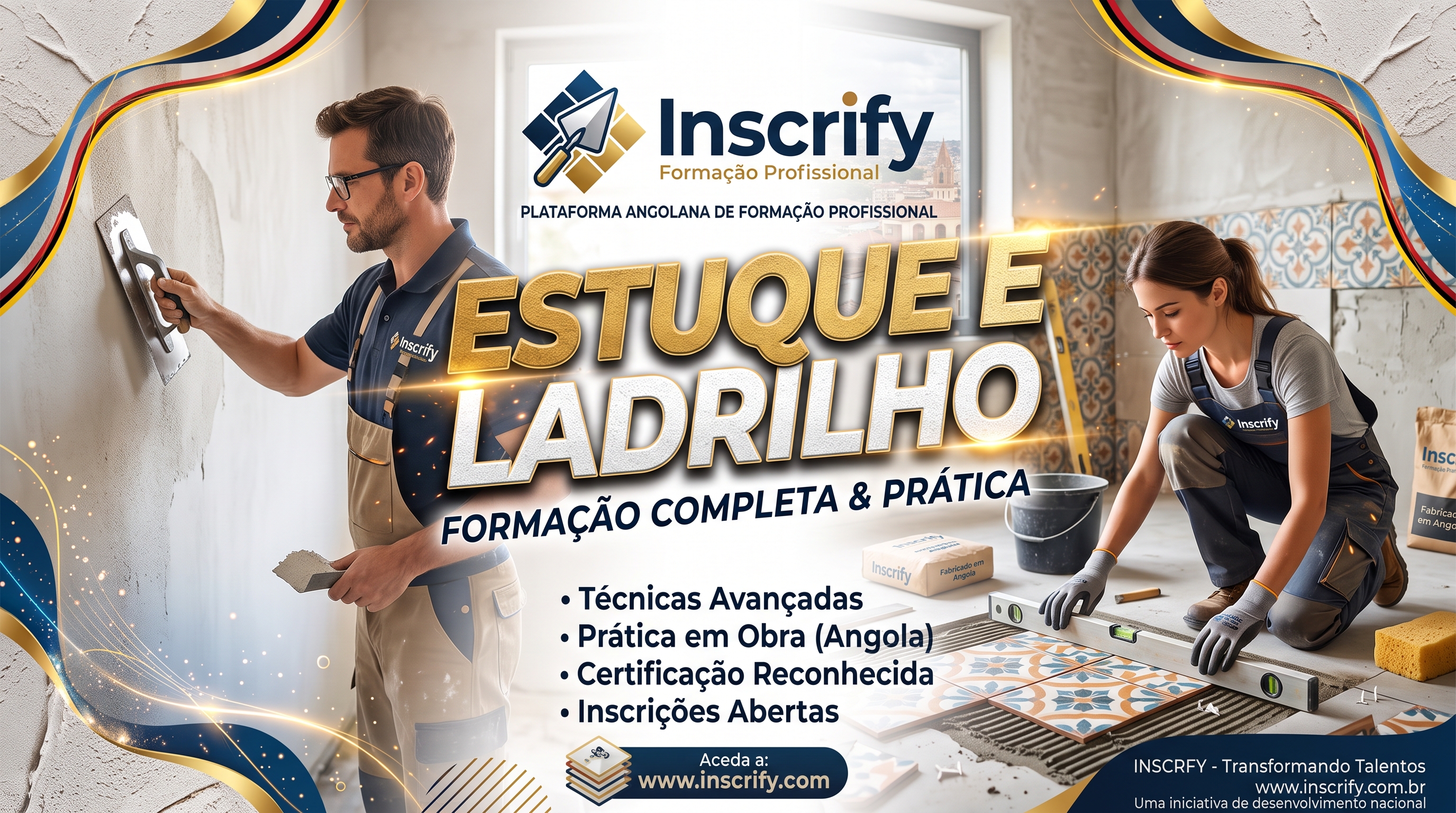 Estuque e Ladrilho